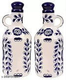 Ceramic oil dispenser (1L Blue BB2), ideal for kitchen storage of cooking oil, vinegar, and other liquids. Perfect for kitchen or restaurant use