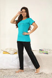 Rama Color Women's hosiery cotton printed half-sleeve T-shirt and pyjama pants nightwear set - Casual and comfortable sleepwear for daily use