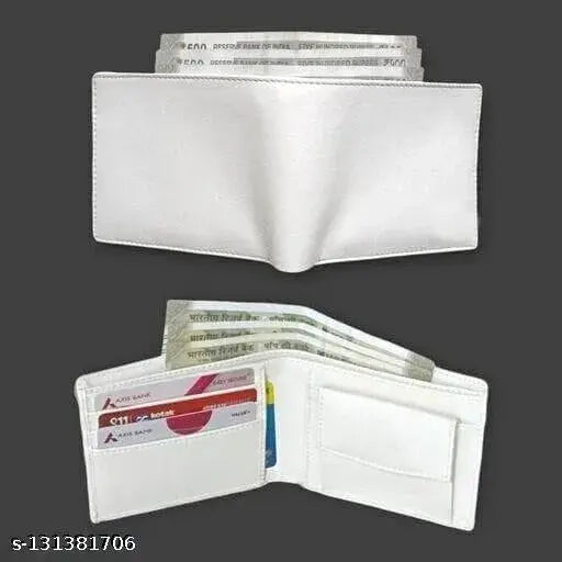 Faux leather wallet with 2 compartments and rich feel, solid color, perfect for men or boys, branded by Fancy Craft, Made in India