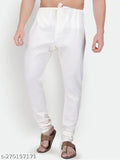 White cotton drawstring kurta pajama for men, premium vintage style nightwear