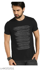 Men's cotton blend half-sleeve regular fit t-shirt, ultra soft, casual smart look in round neck style. Striped pattern, perfect for everyday and party wear, premium quality 100% cotton for all-day comfort. Made in India
