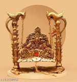 Brass Singhasan net with Ansh Trend Laddu Gopal Jhula, traditional Indian home decor for religious offerings or collectibles