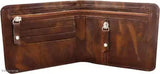 Brown PU artificial leather men's wallet - regular size (6 card slots), colorblock design, ideal for everyday use