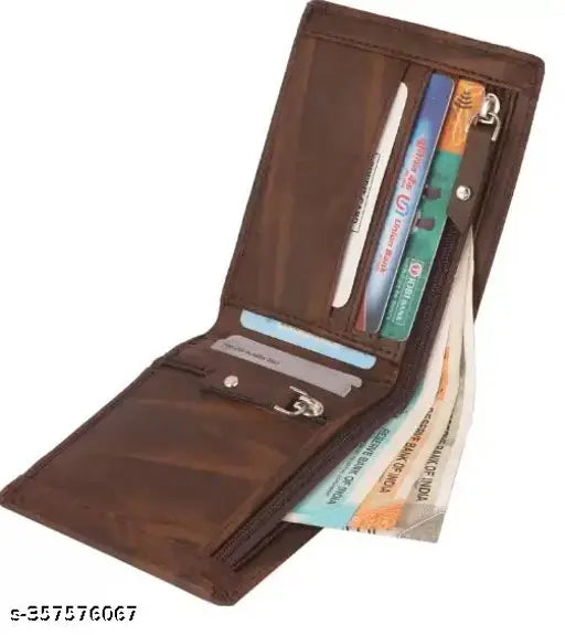 Multicolor canvas & leather, RFID protected men's wallet with 5 card slots, coin pocket, hidden pockets - stylish everyday carry accessory