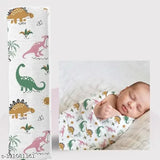 Organic muslin swaddle, 100% cotton for newborn baby (dianosour), lightweight & versatile AC blanket