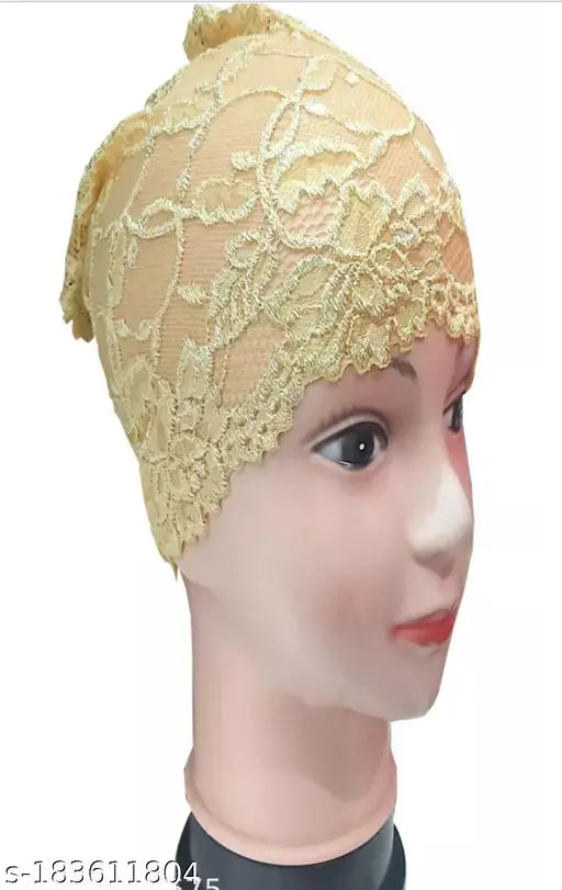 Lycra lace head wrap band - elegant under hijab, ultimate comfort & style, self-design from India