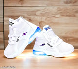 Highly Recommended Stylish Branded Cute and attractive with Brightest Led Light Kids Latest Shoes Upto 7 years kids (White)
