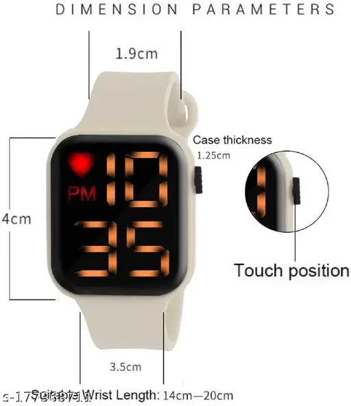 Stylish square LED & black cap sunglass combo, fashionable digital watch for boys. Self-designed pattern, 3-piece set from Indian origin