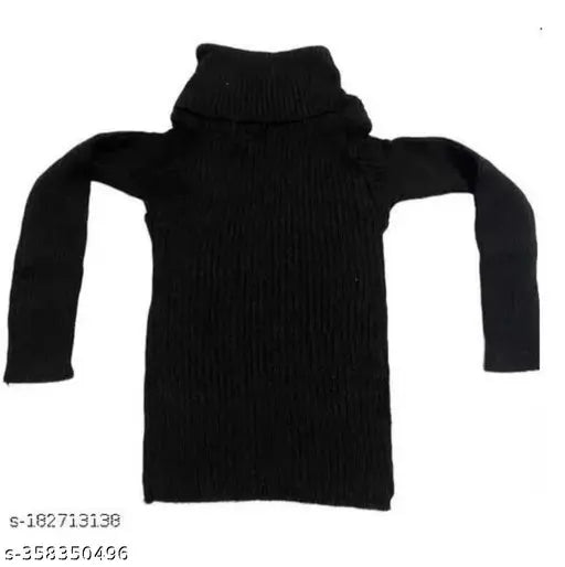 Wool winter highneck skivis for kids (pack of 3), solid-colored long-sleeve sweaters