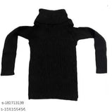 Wool winter highneck skivis for kids (pack of 3), solid-colored long-sleeve sweaters