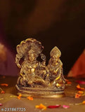 Gold-plated Classic Laxmi Narayan statue, Indian God Idol for Pooja, 9.5cmx10cmx5cm