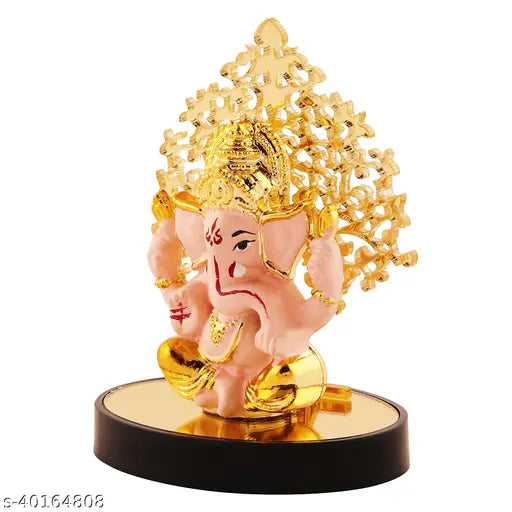 Gold-plated tree idol, elegant decor for cars, offices, study tables, or pooja mandirs. Symbolizes growth, strength, and prosperity