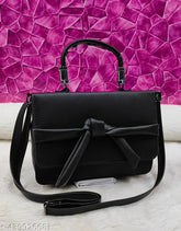 Black textured net sling bag, elegant and versatile, 3 compartments, free size (9in x 4in x 7in) - women's handbag, trendy style from India