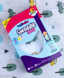 Soft cotton swaddle, 100cm x 100cm, organic, conversational print, ideal for travel or nursing