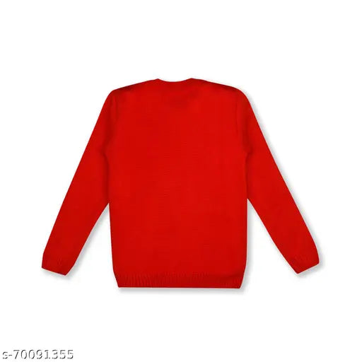 Knitco wool sweater with snowman winter print for infants and kids, long sleeves on display