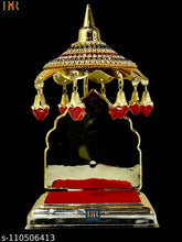 Gold-toned plastic decorative umbrella for idols, handcrafted artifact showpiece for home decor