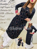 Women's Rayon Kurta with Sharara - Three-Quarter Sleeve, rayon fabric Indian ethnic wear on mannequin