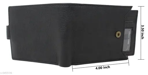 Leather textured wallet, Seetu Black Attractive Design for Men - free size, made in India