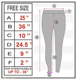 Designer cotton blend solid-color women's jeggings, free size with waist 28in, length 37in, hip 27in from India