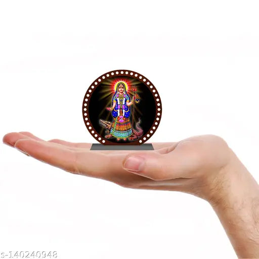 Multicolor acrylic Khodiyar mata idol, ideal for car dashboard or home decor, perfect spiritual gift item & temple pooja showpiece