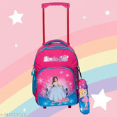 Queen Pink Waterproof Indian Riders School Bag, 16 inches, 20L. Durable polyester net bag with adjustable straps and multiple compartments for young students