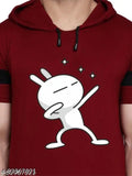 Blue cotton blend hoodie, trendy printed men's t-shirt by MINISTRY OF FRIENDS, India
