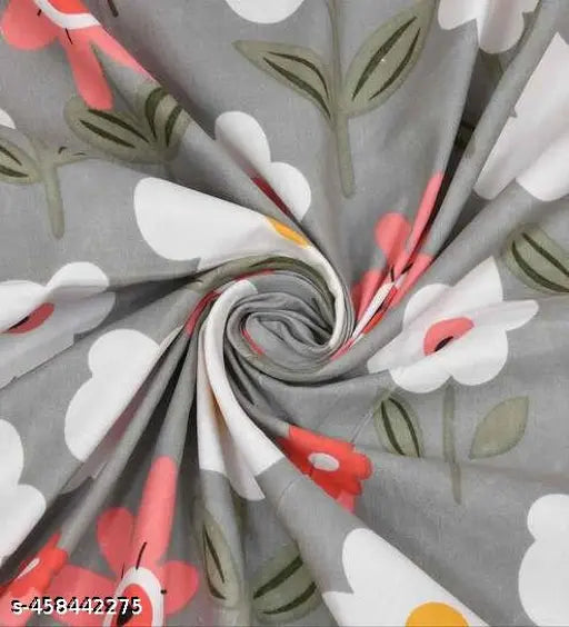 Super Soft Glace Cotton Floral Fitted Double Bedsheet & Pillow Covers - 72x78x8 Inches, elasticated and easy-to-wash, ideal for summer gifting or housewarming