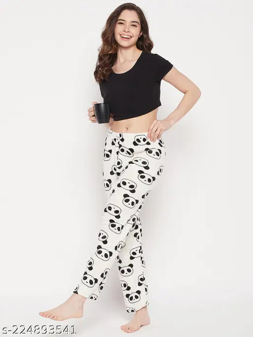 Warm fleece winter pants for women by Camey - Fleece fabric, elastic waistband, drawstring closure, pockets, versatile wear