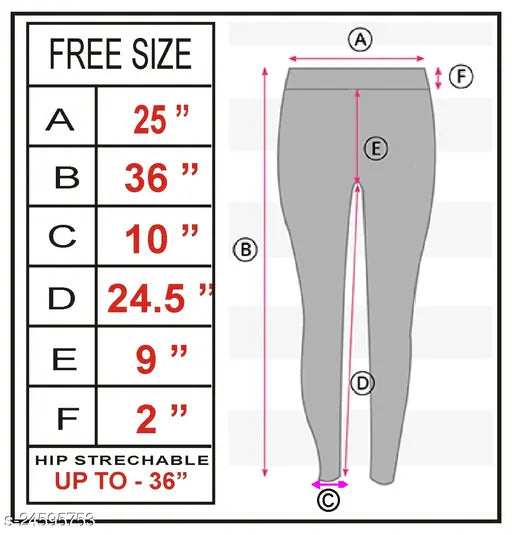 Cotton blend women's jeggings - trendy casual fit, free size (waist 28in, length 37in, hip 27in), Indian origin