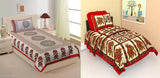 Pure cotton single bedsheet, 120 thread count, 85x59 size with 2 pillow covers, made in India