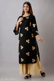 Rayon Kurta Sharara Set, printed 3Goli design on three-quarter sleeves, pack of 2 sizes available for Indian women's fashion