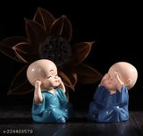 Resin mini Buddha monk set of 4 statues, 1.5 ft each, cute decor for home or office from PAYSTORE, India origin