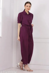 White poly crepe 2-piece jumpsuit with stylish shrug for parties, events, or casual wear - India origin