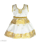 Printed cotton silk Lehanga Choli for girls (6-12 months), solid net Dupatta, KERALA CHILD PATTU style
