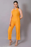 Rayon sleeveless printed net jumpsuit by YOZZ Dot Print, vibrant design on XL size
