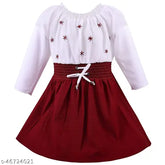 Multicolor Georgette girls' dress, embroidered net, three-quarter sleeves. Kid's fashion in 1-5 years sizes, Indian origin