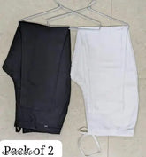 Comfortable cotton pants, pack of 2 in solid colors, perfect for everyday wear, India origin