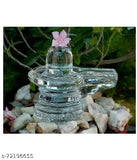 Indian-origin, 4cm size King-Queen Siva Linga in crystal glass for pooja