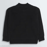 Brown acrylic kids' loose fit sweater with self-design, suitable for 5-6 years