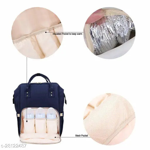 Navy polyester Chinmay Kids organizer backpack for newborn baby travel