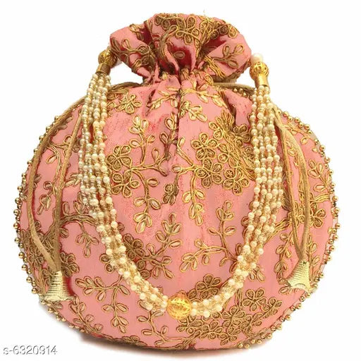 Fancy women's pouches Potli, handcrafted Indian fabric accessory