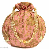 Fancy women's pouches Potli, handcrafted Indian fabric accessory