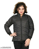 Warm heavy fur, three-layered nylon baby girls winter jacket. India-made, perfect for restful winter wear