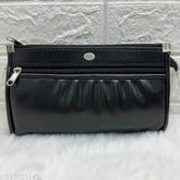 Artificial leather multiple pocket women's clutch, solid pattern, PU material, free size (9x2 in), 5 compartments for daily use