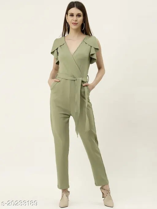 Comfy glamorous women's Lycra jumpsuit in size L/XL, Indian fashion attire