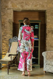 Floral print rayon A-line kurta and palazzo pajama set for women, pack of 2 - Indian summer wear