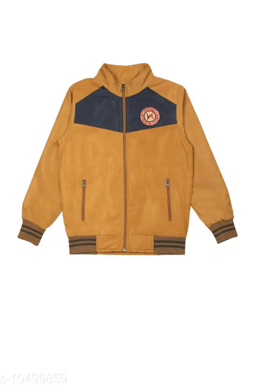 Polyester solid boys jacket, full sleeve design for 8-11 years old, Indian-made fashion wear