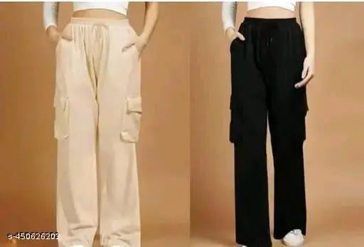 Acrylic solid-colored Dori joggers combo for women and girls, Trandy style