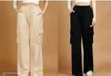 Acrylic solid-colored Dori joggers combo for women and girls, Trandy style