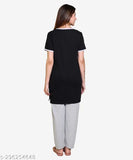 Summer cotton blend half sleeve print night suit for women, soft and comfortable round neck design in vibrant prints